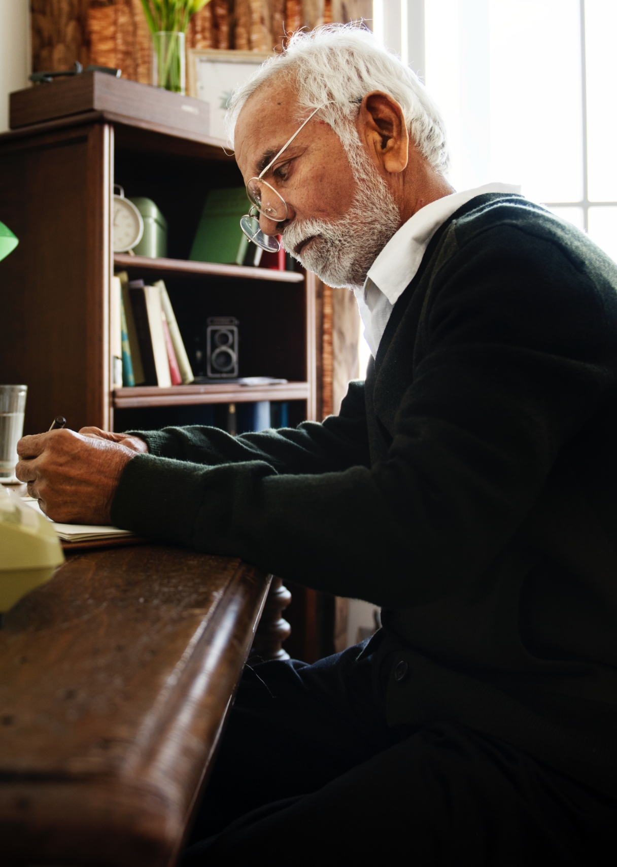 man working at desk